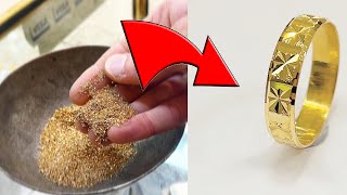 Making a Ring from GOLD DUST | 22k Gold Jewelry Making | How to Make a Ring | The Jewellery Workshop