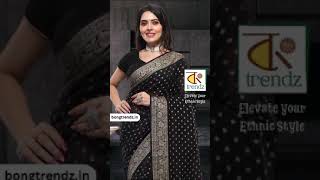 Bong Trendz's exclusive Handloom Georgette Saree! #bongtrendz #saree #bengalifashion geogettesaree