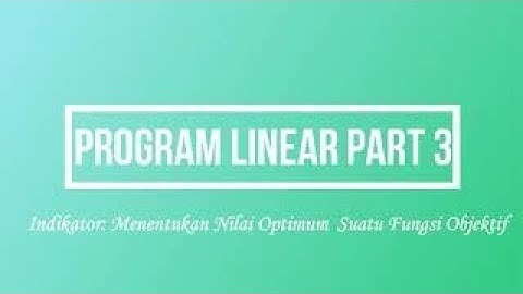 NILAI OPTIMUM FUNGSI OBJEKTIF