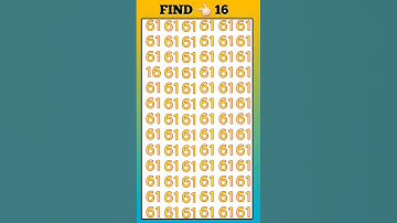 🧠 Find-16 🤔 #quiz #gkinhindi #viralvideo #iqtest #gkquiz #shortvideo #math #challenge