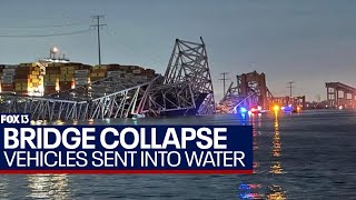 Francis Scott Key Bridge in Baltimore collapses, sending vehicles into water