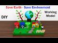 save earth - save environment model 3d - renewable energy working model - diy - craftpiller