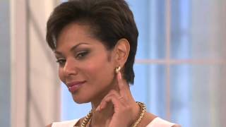 14K Gold Ribbed Polished Oval Hoop Earrings on QVC