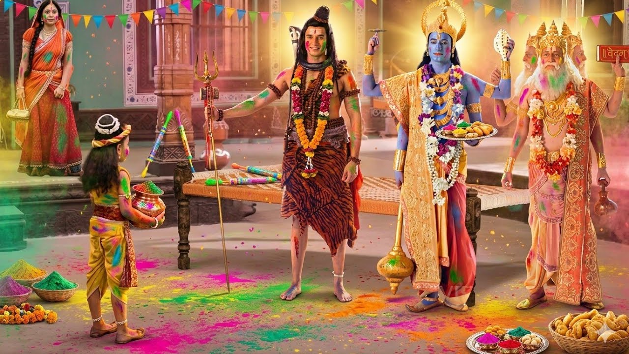 जब कान्हा संग होली खेलने पहुंचे ब्रह्म, विष्णु और महेश | यशोमती मईया के नंदलाला | Krishan Leela