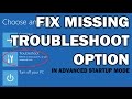 Fix Troubleshoot in Advanced Startup mode (WIN 10, 8)