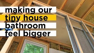 Tiny house bathroom framing.  Making our tiny bathroom feel bigger! by actually tiny 18,708 views 4 years ago 11 minutes, 35 seconds