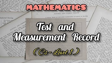 MATHEMATICS ( Test and Measurement Record ) | CS | B.Ed | TNTEU | Level 1 Record | Supine Videos