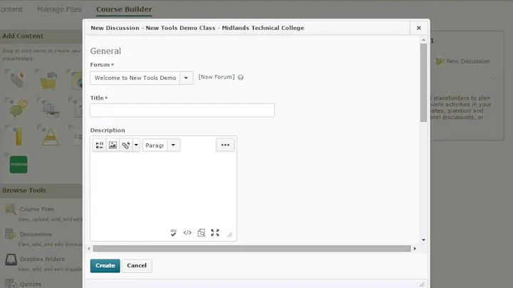 D2L Brightspace v10.4 Using the Course Builder Tool