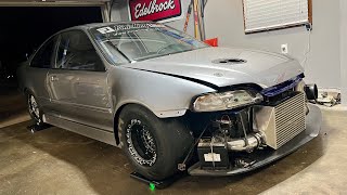 Weighting my 1100hp Honda Civic Racecar!!