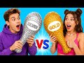 AMAZING COLOR FOOD CHALLENGE! 🥇 Gold vs Silver Plates by 123 GO!🥈