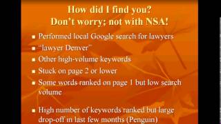 Denver lawyer - if you're stuck on page 2 of Google...