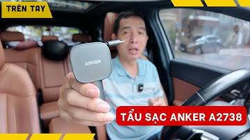 Trên tay tẩu sạc Anker A2738 2 cổng USB C tích hợp dây rút, công suất 75W