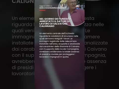 Video Il giorno dellultimo saluto a Salvatore Calignano, loperaio morto dopo essere precipitato dal…