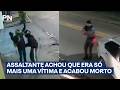 Policial salva motoqueiro de assalto e bandido leva a pior