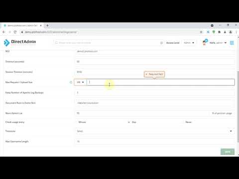 How to increase the DirectAdmin File Manager Max Request / Upload Size