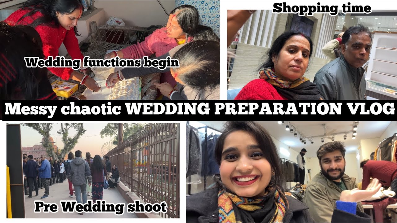 MESSY WEDDING PREPARATION VLOG | Bihari Wedding Rituals begin | Shadi ki shopping | PreWedding shoot