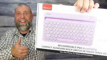 Macally Small Bluetooth Keyboard for Tablet and Phone - Multi Device Wireless Keyboard