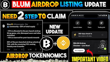 Blum Airdrop Tokenomics | Blum listing date| Blum Airdrop new update today