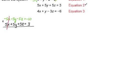 Solving a 3 Variable System with No Solution Video