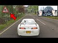 Forza horizon 4 drifting toyota supra steering wheel  shifter gameplay