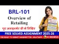 IGNOU BRL-101 Solved Assignment 2025–26 | Overview of Retailing | 100% Accepted