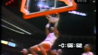 A young Robert Horry dunks for the Houston Rockets