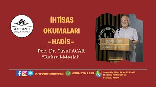 Doç. Dr. Yusuf ACAR - Ruʾûsü’l-mesâʾil - Giriş