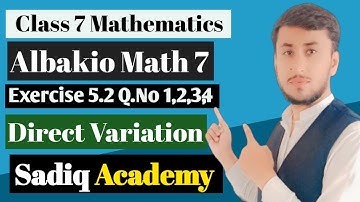 | Direct Variation |  Exercise 5.2 | Class 7th | Q 1 ,2 3 ,4|