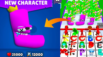 Alphabet Dino Run vs Merge Monster Rainbow Alphabet ⭐ Merge Simulator Battles abcdefopqrstuvwxyz