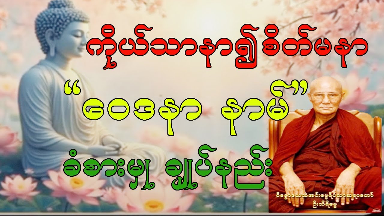 ရုပ်နာသော်လည်း စိတ်မနာအောင် “နာမ်ဝေဒနာ”ခံစားမှုသဘောချုပ်အောင်ရှုနည်း   #meditation#peace #buddha