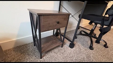 Review + Close Up of VECELO Nightstands Set of 2 #nightstand #bedsidetable