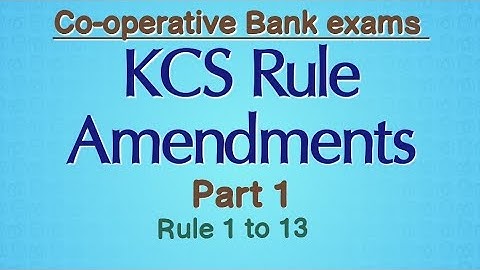 Co-operative Bank exams - KCS Rule amendments part 1