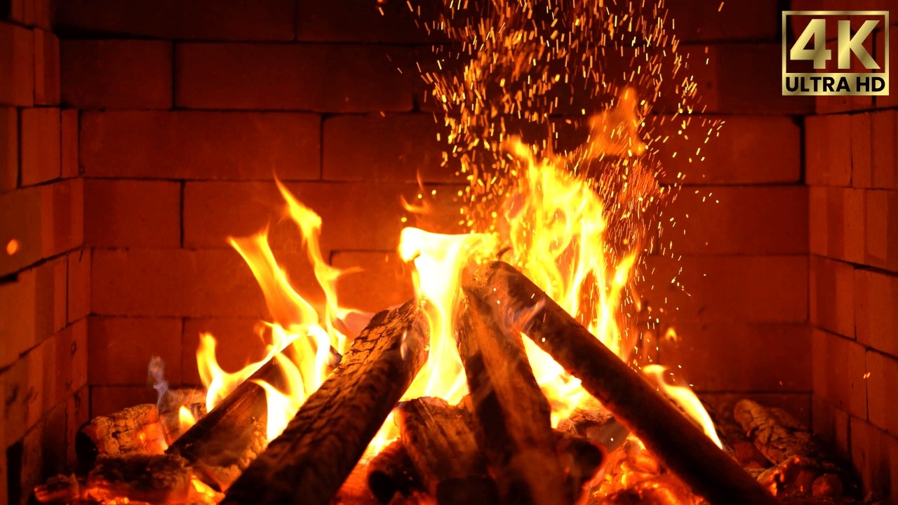 🔥 Cozy Fireplace with Crackling Fire Sounds 🔥 Warm Relaxing Fireplace ...