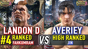 T8 🔥 LANDON D (#4 Ranked Fahkumram) vs AVERIEY (Jin) 🔥 Tekken 8 High Level Gameplay