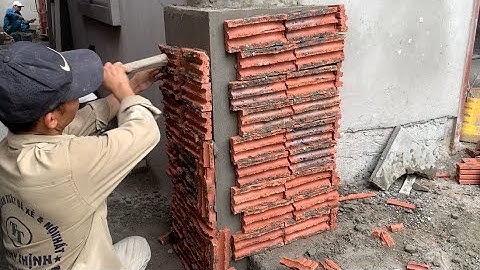 The Most Accurate Construction Technique For Finishing Round Columns With Bricks And Cement