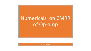 Numerical | CMRR 2 | op-amp | V H Mankar