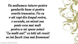 pentru urari! - Felicitare muzicala cu mesaj de multumire pentru urarile de ziua ta - YouTube