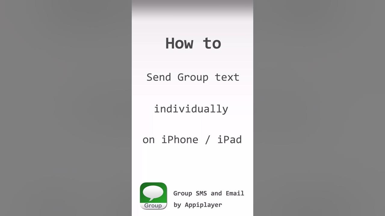 How to send group text individually on iphone youtube