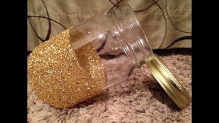 How to Make Decorative Glitter Mason Jars  Tutorial