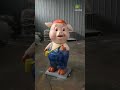 3C piggy sways with the music, cartoon character sculpture #zgdinotech