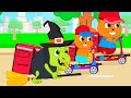 Cats Family in English - The witch works as a courier Cartoon for Kids