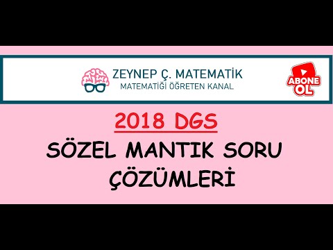 2018 DGS SÖZEL MANTIK SORU ÇÖZÜMLERİ (53-60. SORULAR)