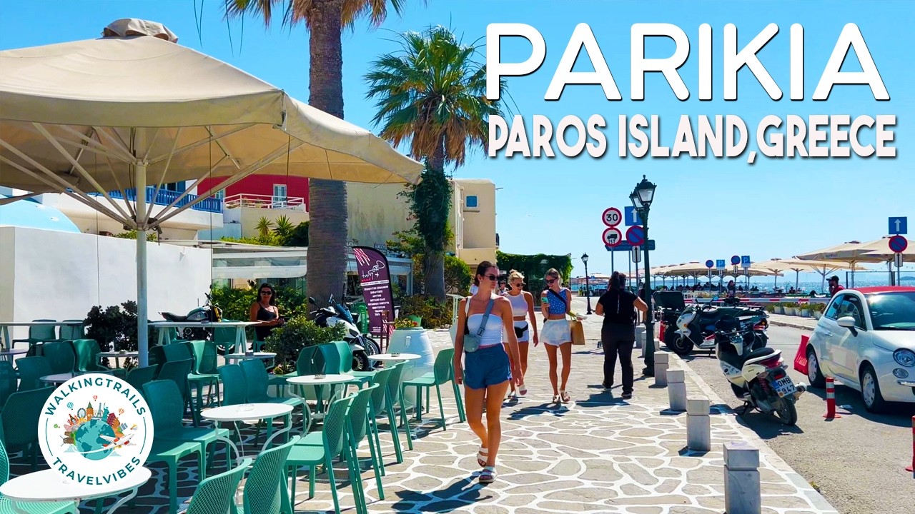Parikia, Greece 🇬🇷 - Paros Island 4K Ultra HD Walking Tour with Captions