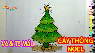 VẼ CÂY THÔNG NOEL - Hướng Dẫn Cách Vẽ Cây Thông Noel Đơn Giản Đẹp Nhất - draw christmas tree