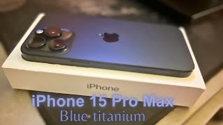 Unboxing iPhone 15 Pro Max (Blue titanium) - ASMR