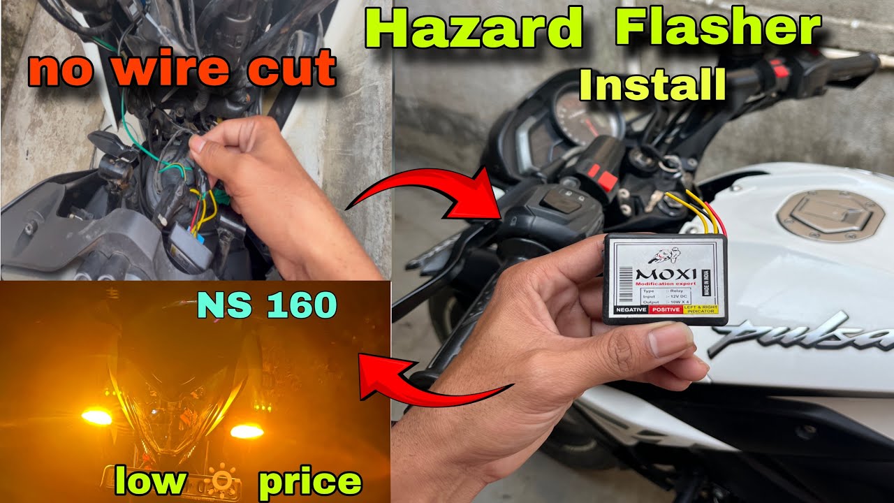 Bike Hazard Flasher Installation | Pulsar NS200 | NS160 / NS125 /Full Setup & Step by Step .