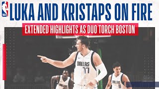 DONČIĆ \& PORZIŅĢIS ON 🔥🔥🔥 | Highlights from Dallas duo as they torch Boston in big win