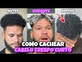 COMO CACHEAR CABELO CRESPO CURTO | TUTORIAL ATUALIZADO BEM EXPLICADO!!