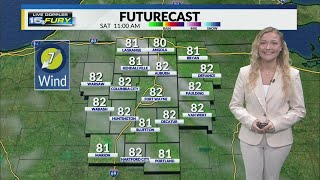 Approaching cold front bring scattered rain/storms