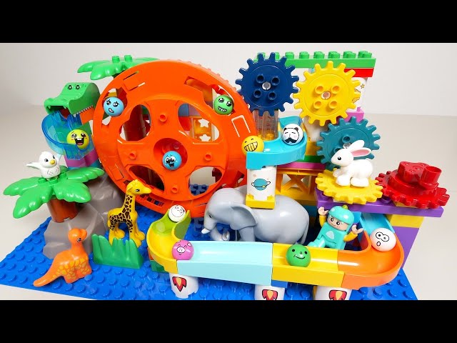 Satisfying Marble Run ASMR ☆ Building Blocks Gear and Ferris